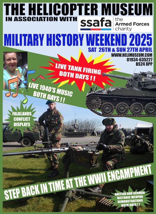Come and see SSAFA at The Helicopter Museum (Official) Weston-super-Mare at the Military History Weekend!