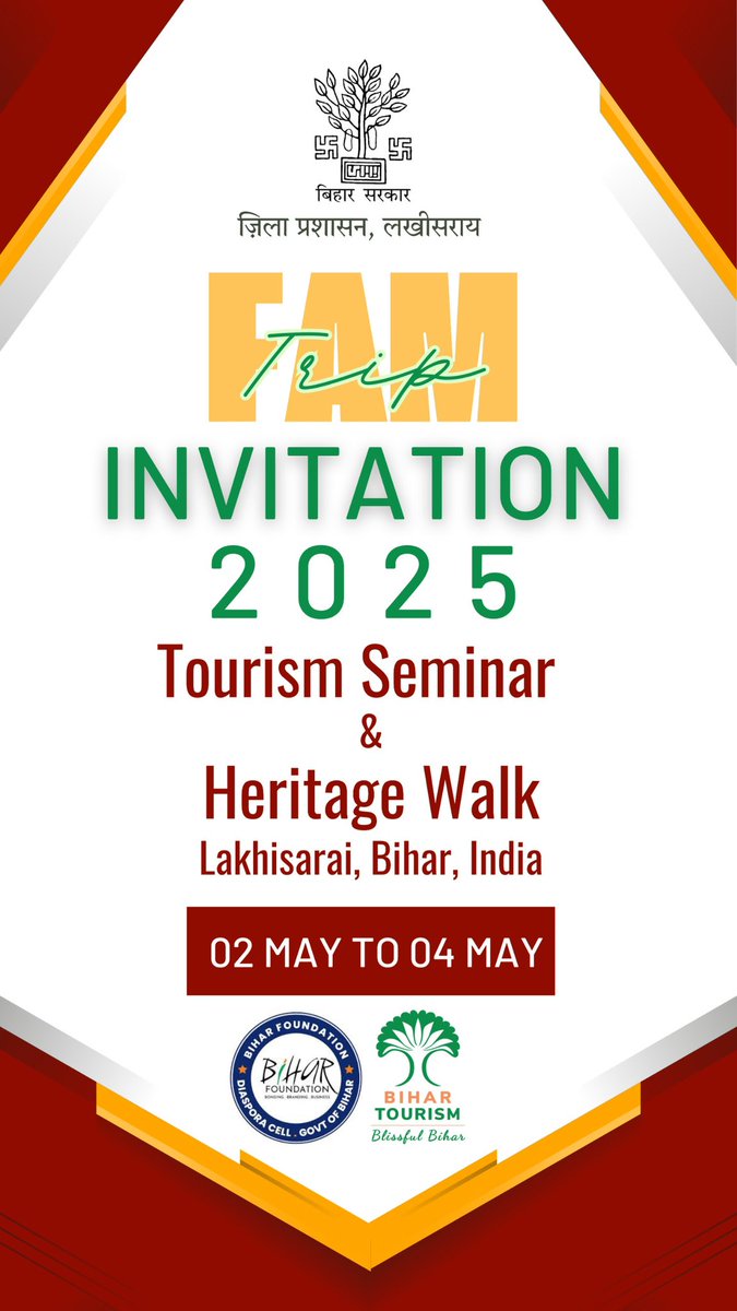 singhabhinav's tweet image. Calling Buddhist Tour Operators!

Join an exclusive FAM Trip in Lakhisarai (2-4 May 2025) to explore newly discovered Vajrayana Buddhist heritage sites! 

✅ Free stay, meals &amp;amp; guided tours
🗣️ Network with lamas, historians &amp;amp; peers
👉 DM me for an invite or tag someone who’d…