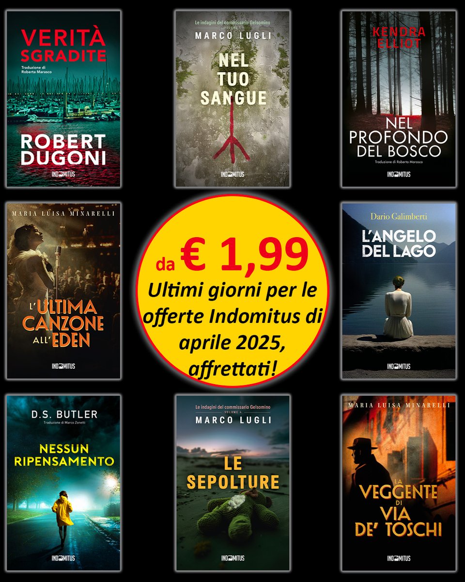 🔍 Appassionati di #gialli e #thriller, ATTENZIONE! ⏰ Siamo agli #ULTIMIGIORNI delle #offertedelmese di #aprile2025 di #IndomitusPublishing: questi #ebookinofferta da brivido a prezzi incredibili stanno per sparire come un indizio in un cold case!

🏃 CORRI ORA su 🔗