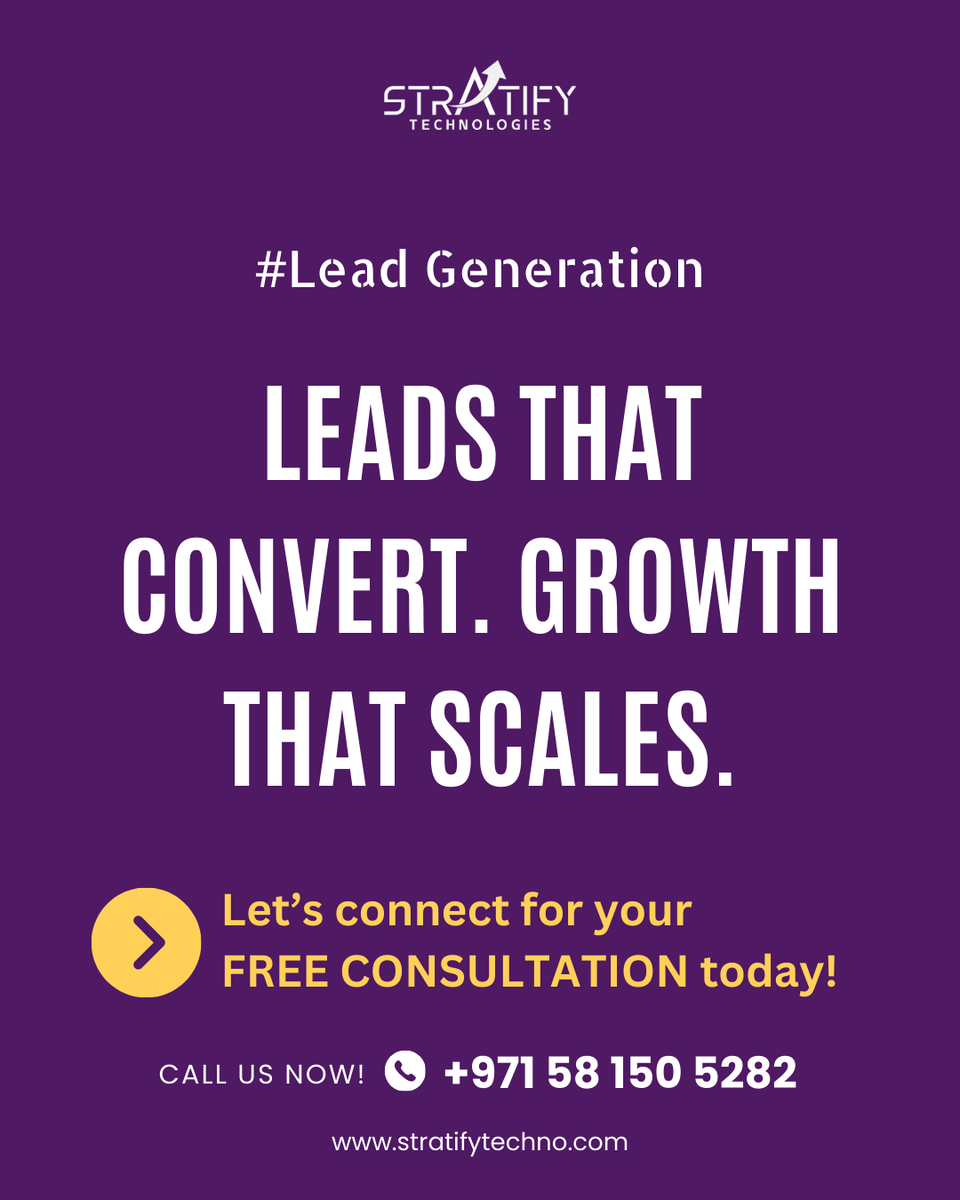 stratifytechno's tweet photo. Growth isn’t a goal — it’s a journey. 🚀

Stratify Technologies helps you turn leads into loyal customers and scale without limits. 🔥

#StratifyTechnologies #LevelUp #BusinessSuccess #GrowYourBusiness #SmartGrowth #SalesGrowth #LeadConversion #PerformanceMarketing #LeadSuccess https://t.co/Y0RJNe2RU8