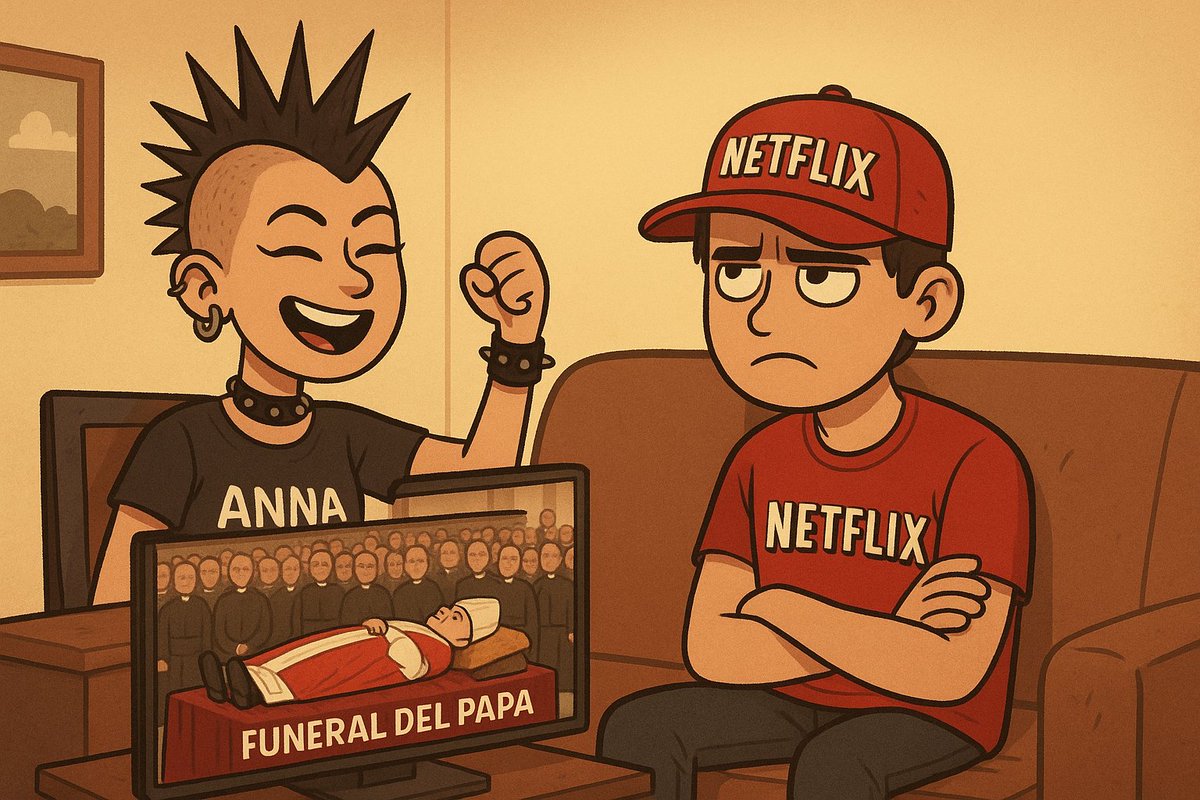 dannoFX's tweet photo. @annapunk Le puse "annapunk engañando a un chico para ver el funeral del papa en vez de Netflix" https://t.co/ytwJyCP3L1