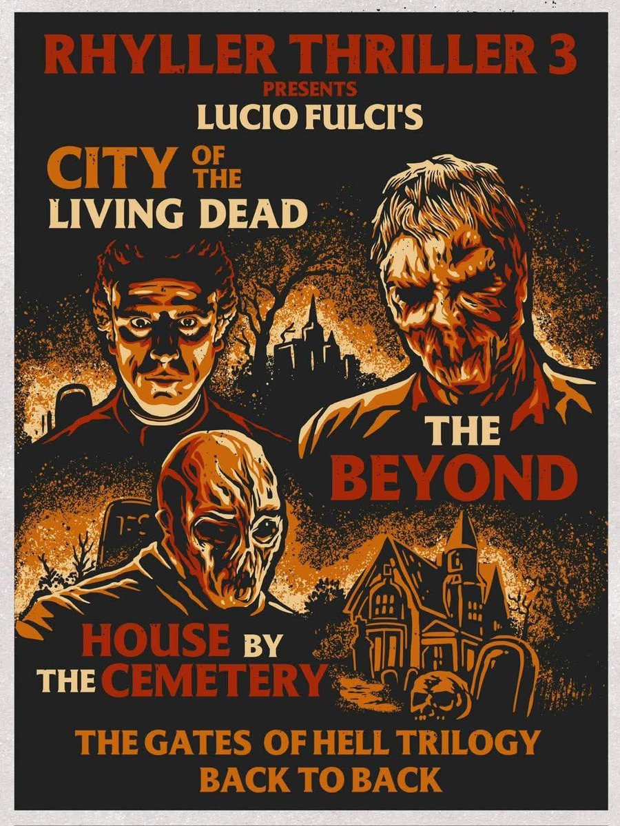 amesmonde's tweet photo. Interesting, I’ve not been to @RhyllerThriller #RhyllerThriller event before. Any good? https://t.co/bnkFFDRBHw #LucioFulci #GatesofHellTrilogy #TheBeyond #HouseBytheCemetery #CityoftheLivingDead I wonder what scan they’re using. Fulci and @FabioFrizzi music on the big screen! https://t.co/cTWabRL22Y