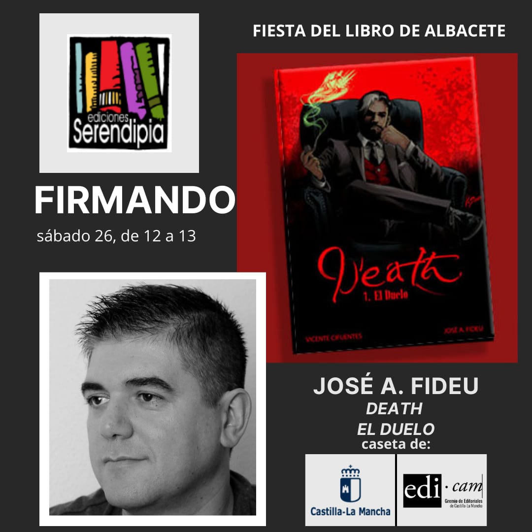 Pues nada, en un momento, firmado en la Fiesta del libro de Albacete... Os espero.