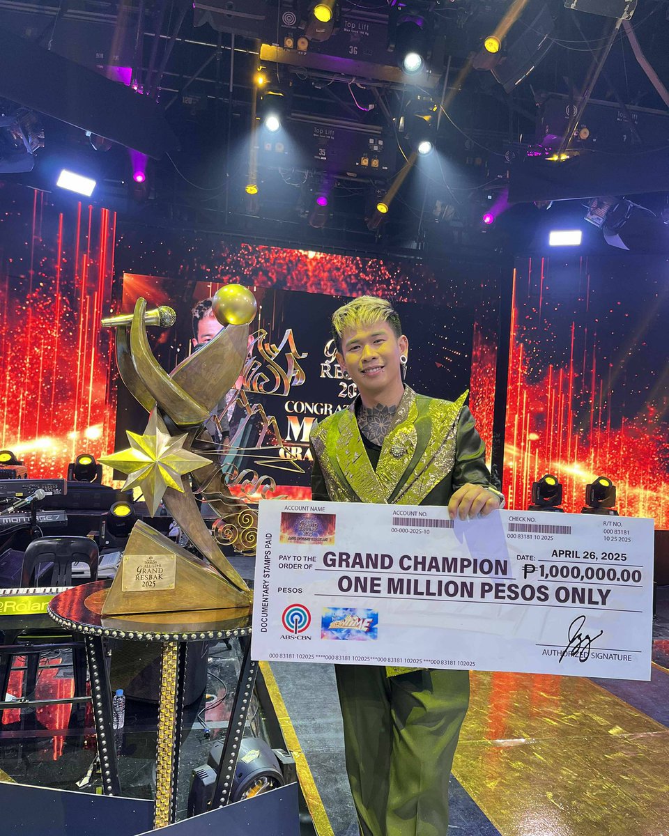 ABSCBN's tweet photo. Congratulations to our Tawag ng Tanghalan All-Star Grand Resbak 2025 Grand Champion, Marko Rudio! 🔥🔥🔥

#TNTGrandResbakAngHulingTapatan #ItsShowtime #ABSCBN #Kapamilya https://t.co/WCw3HjaQpx