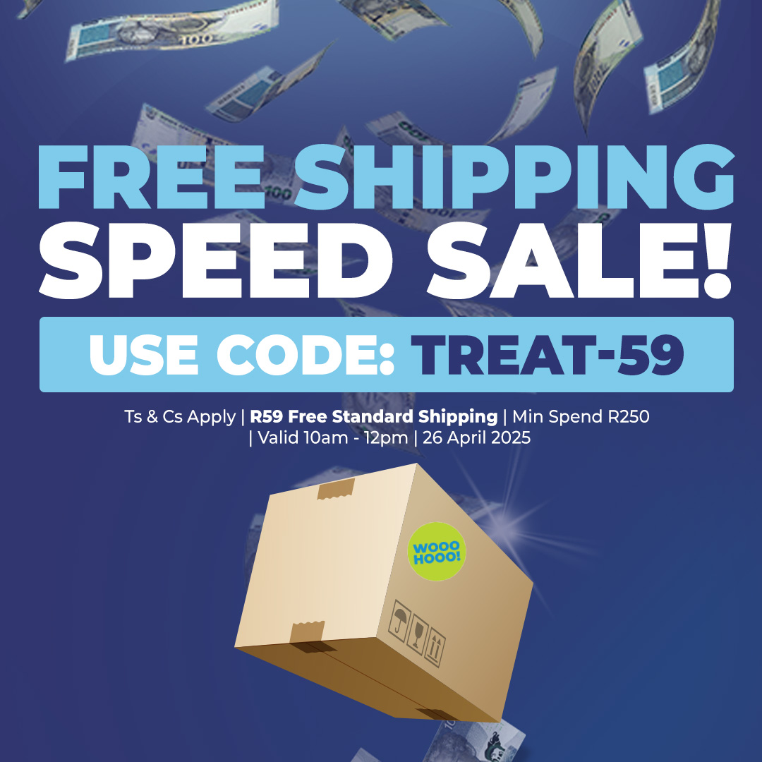 SPEED SALE time! Shopping on you. Shipping on us. 😉 

Use code TREAT-59 to redeem. 10am-12pm only!  ⏰ 

T's and C's Apply.