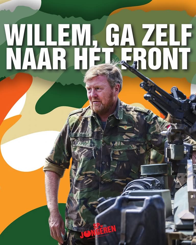 👑 "We moeten ons tot de tanden toe bewapenen", aldus Willem Alexander.

Willem, ga lekker zelf naar het front. Het geld moeten we juist investeren in ons onderwijs, zorg en openbaar vervoer. Fijne koningsdag!

<a href="/SPjongeren/">SP Jongeren</a>