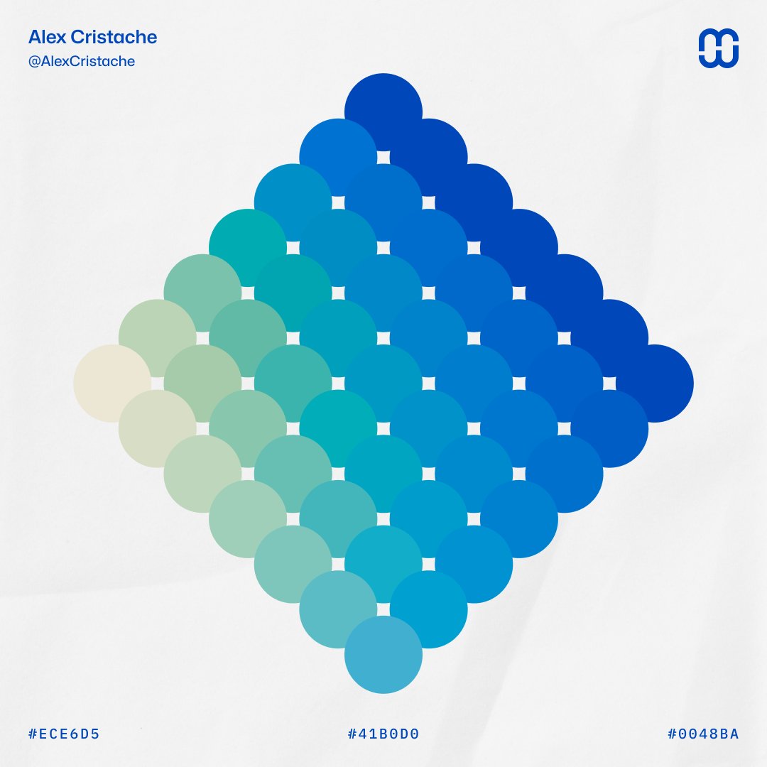 AlexCristache's tweet image. Color transitions based on a minimalist 3-color palette:
⬩ Antique White – ECE6D5
⬩ Santorini – 41B0D0
⬩ Absolute Zero – 0048BA