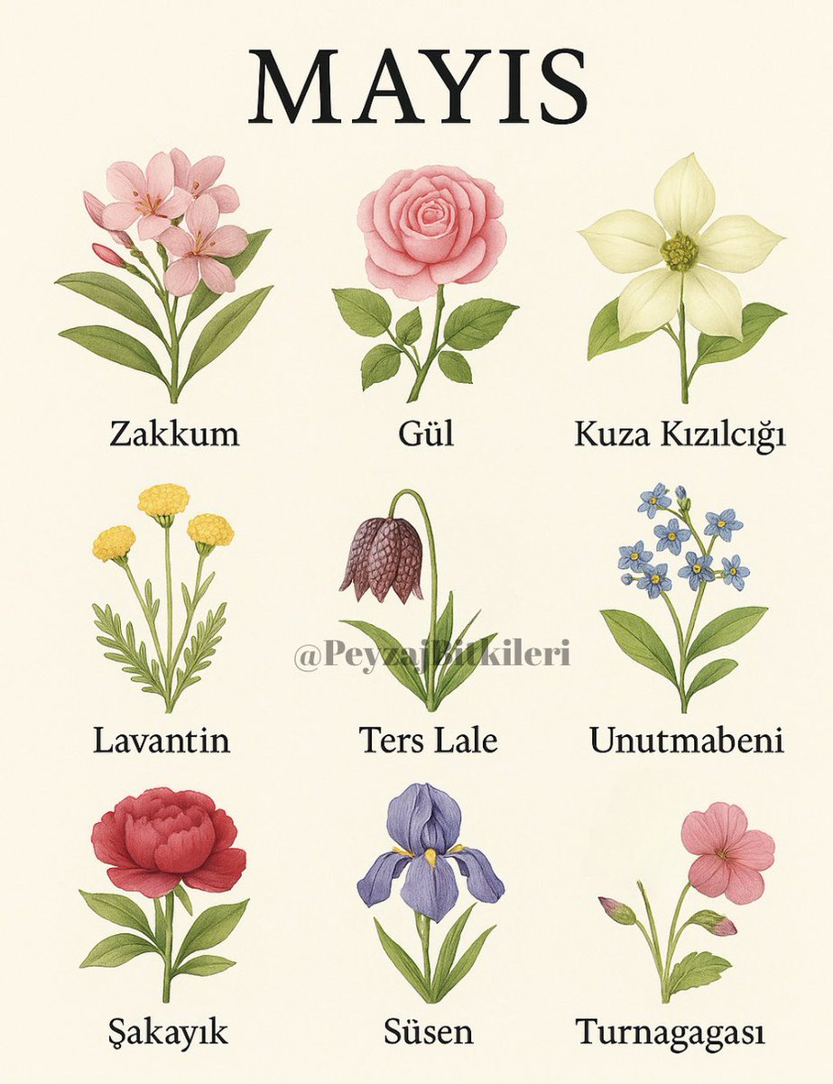 Mayıs çiçek takvimi geldi🌸❤️