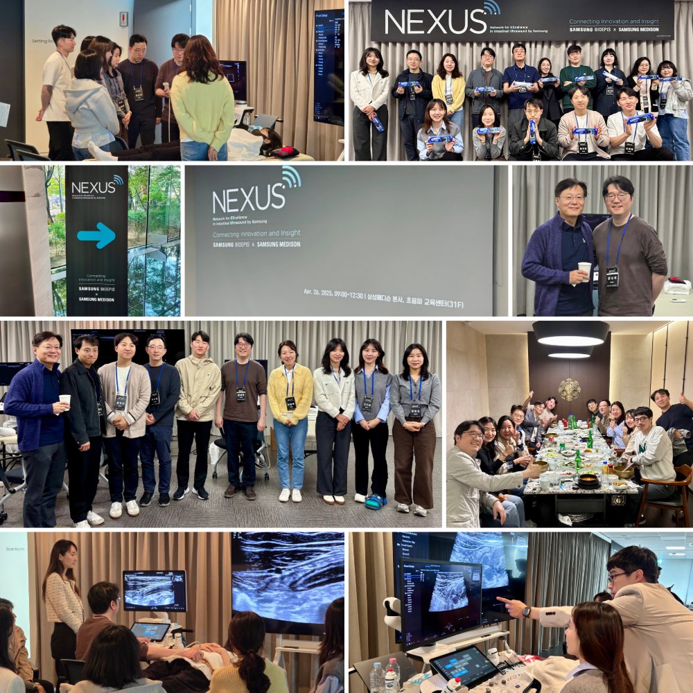 The first NEXUS workshop!
(Network for EXcellence in Intestinal Ultrasound by Samsung – SAMSUNG BIOEPIS x SAMSUNG MEDISON)
A great honor to organize this event,
and a great pleasure to work together with Prof. Kwang Woo Kim from SMG-SNU Boramae Medical Center.