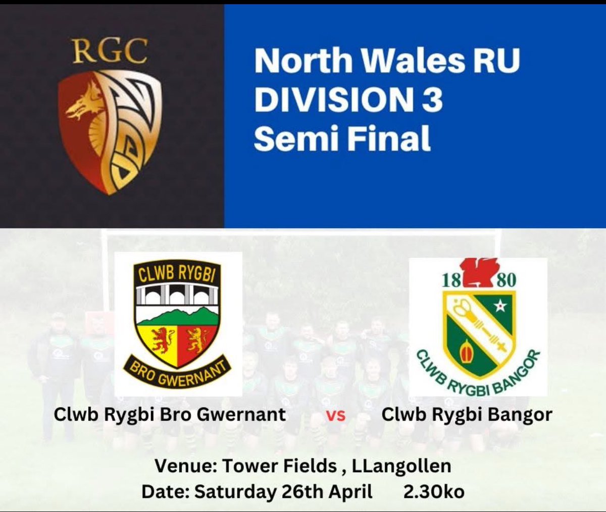 Clwb Rygbi Bro Gwernant (@crbrogwernant) on Twitter photo We look forward to welcoming <a href="/CRBangor/">ClwbRygbiBangor</a> to tower fields today for the semi final of the Division 3 Cup <a href="/RGCCymuned/">Cymuned RGC Community</a> <a href="/RGCNews/">RGCnews🏉</a> #llangollen We look forward to welcoming <a href="/CRBangor/">ClwbRygbiBangor</a> to tower fields today for the semi final of the Division 3 Cup <a href="/RGCCymuned/">Cymuned RGC Community</a> <a href="/RGCNews/">RGCnews🏉</a> #llangollen