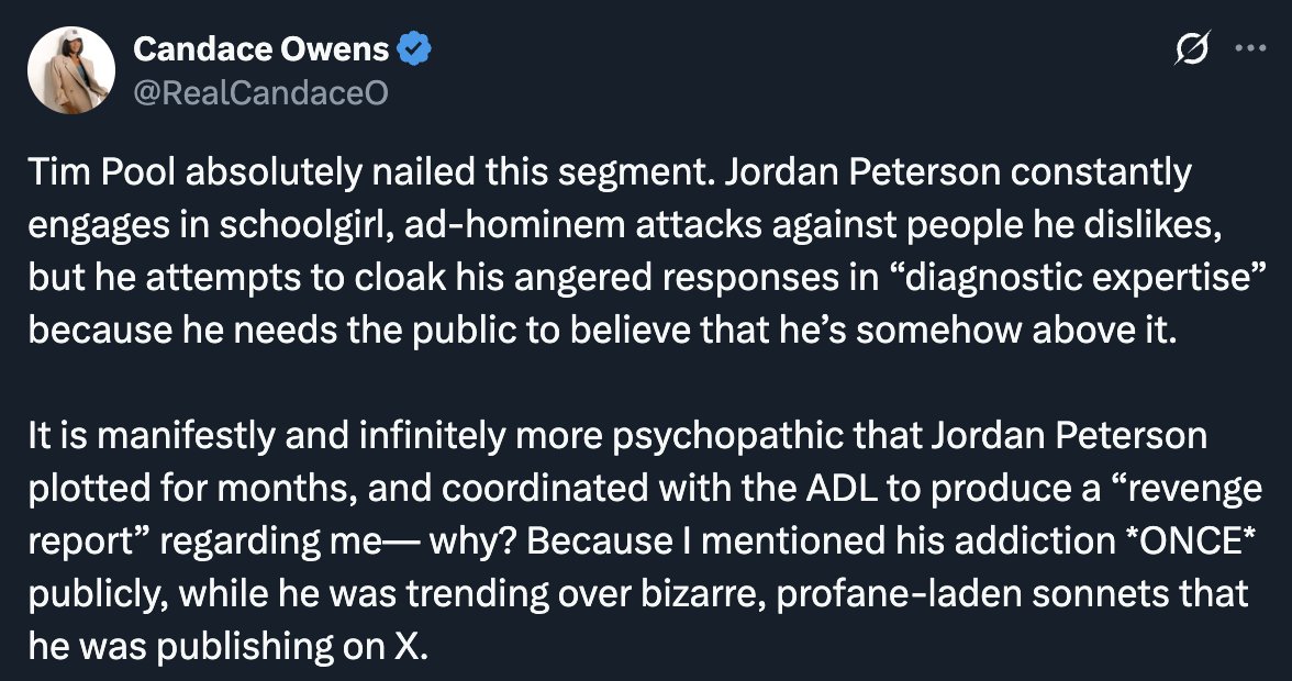 Has Candace realised that she has alienated almost everyone on the right whom she used to be “friends” with?

She was a staunch leftist before she supposedly switched sides, but the reality is that the “leftism” never fizzled out.

The fact that she thinks she can intellectually