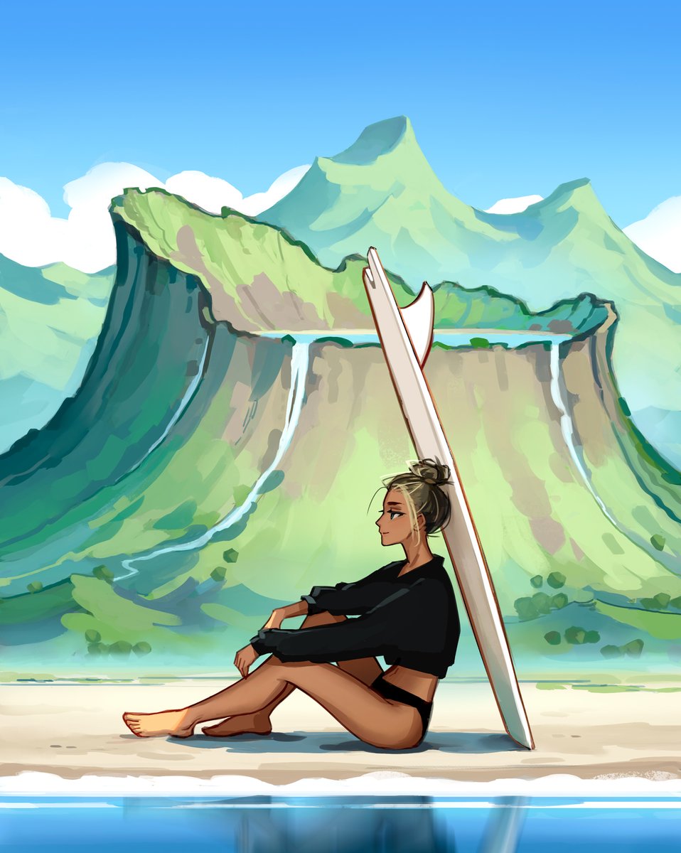 D29244270's tweet photo. Volcanic mountain⛰️

#digitalart #illustration #landscapeart #oc https://t.co/zrVljQjMyz