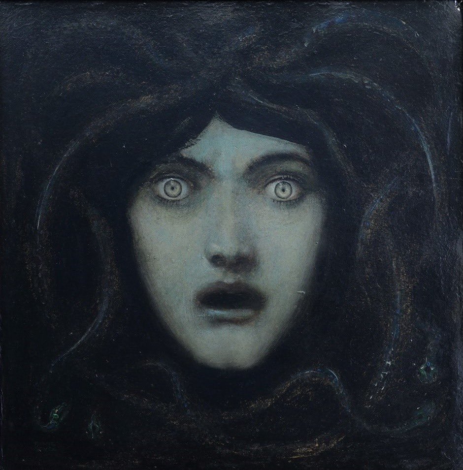 AcademiaAesthe1's tweet photo. Medusa (1892, 1908) Franz von Stuck https://t.co/fASH1DOqNF