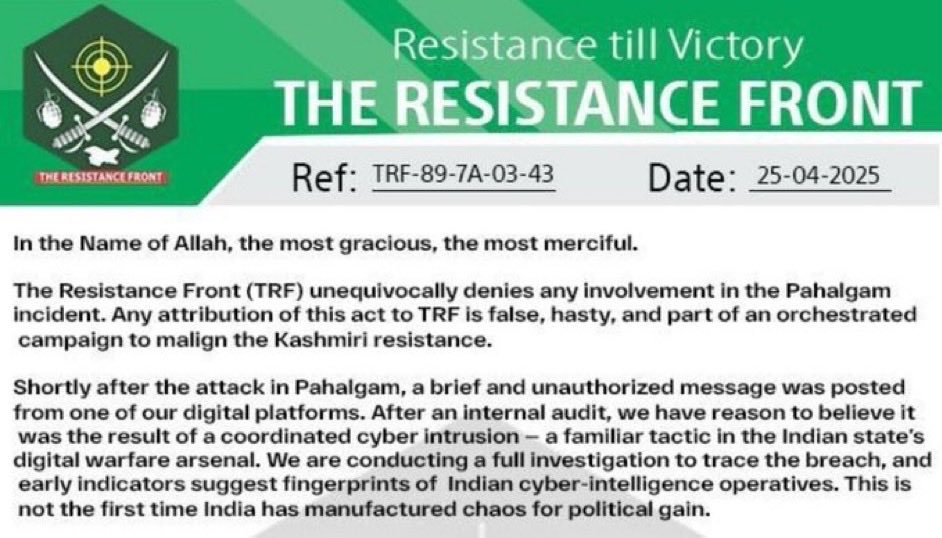 Ankush Kapoor (@ankushkpr7) on Twitter photo TRF is just LeT in new clothes—same blood, same mission, same handlers in Rawalpindi.
This sudden denial is not innocence—it’s fear.
Asim Munir’s script has changed because he knows the world is watching, and the storm coming to them is real!
<a href="/colhunnybakshi/">Col Hunny Bakshi, VSM</a> <a href="/HabibKhanT/">Habib Khan</a> TRF is just LeT in new clothes—same blood, same mission, same handlers in Rawalpindi.
This sudden denial is not innocence—it’s fear.
Asim Munir’s script has changed because he knows the world is watching, and the storm coming to them is real!
<a href="/colhunnybakshi/">Col Hunny Bakshi, VSM</a> <a href="/HabibKhanT/">Habib Khan</a>