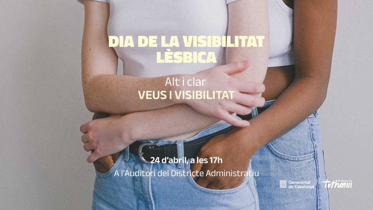 Dijous vam commemorar el Dia de la Visibilitat Lèsbica amb l'acte "Alt i clar. Veus i visibilitat"

Un diàleg sobre visibilitat lèsbica i diversitat a l'entorn laboral

📲 Recupera'l: youtube.com/watch?v=Nr97PC…