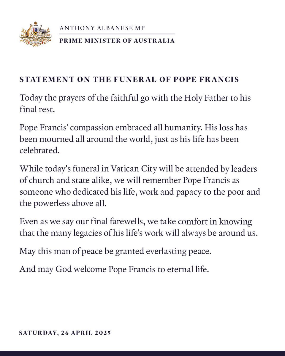 May God welcome Pope Francis to eternal life.