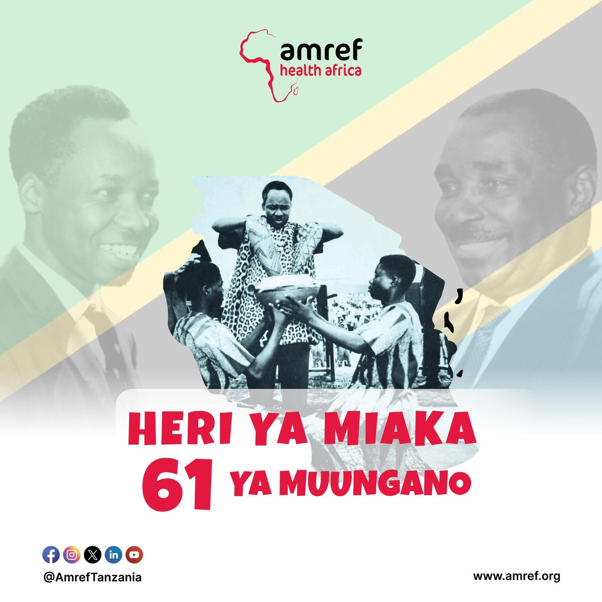 Amref Tanzania (@amreftanzania) on Twitter photo 6️⃣1️⃣🇹🇿 years of unity, peace, and healthier communities!
Happy Union Day!🇹🇿
#UnionDay2025 #TanzaniaAt61 #AmrefTanzania #HealthForAll
<a href="/Amref_Worldwide/">Amref Health Africa</a>
<a href="/DrFlo6/">Dr. Florence Temu</a>
<a href="/Aisa_Muya/">Aisa Nkya Muya</a>
<a href="/Elly_Paschal/">Elly Paschal</a> 6️⃣1️⃣🇹🇿 years of unity, peace, and healthier communities!
Happy Union Day!🇹🇿
#UnionDay2025 #TanzaniaAt61 #AmrefTanzania #HealthForAll
<a href="/Amref_Worldwide/">Amref Health Africa</a>
<a href="/DrFlo6/">Dr. Florence Temu</a>
<a href="/Aisa_Muya/">Aisa Nkya Muya</a>
<a href="/Elly_Paschal/">Elly Paschal</a>