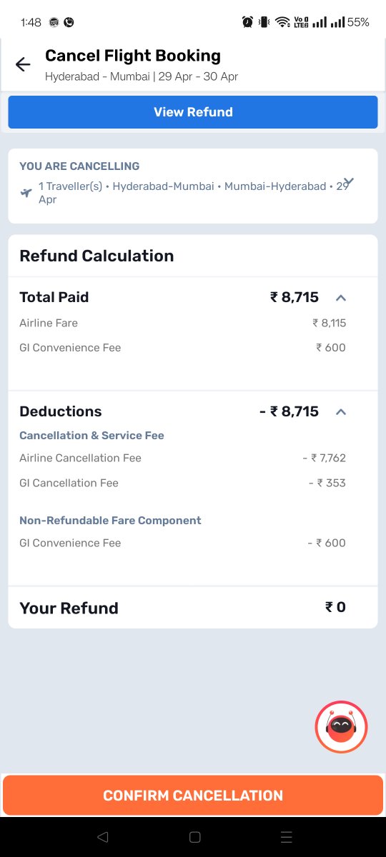 Shalini_Magdel's tweet photo. Hi @goibibo @IndiGo6E  I was scheduled to travel, Hyd to Mumbai and back 29th - 30th April. Unfortunately, due to the recent tragedy in Kashmir, the event I was supposed to attend has been postponed. I'm receiving a ₹0 refund for the airfare cancellation. Requesting your support https://t.co/9lda5BqiYc