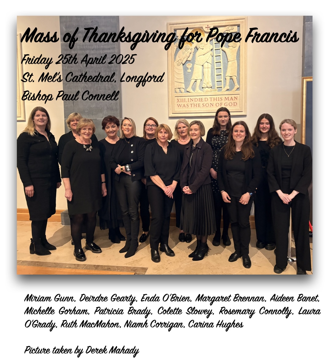 Last night, I was honoured to lead the music at the Mass of Thanksgiving for Pope Francis at St. Mel’s Cathedral, Longford.

Thinking back to my time at the World Meeting of Families 2018, I am deeply grateful for the inspiration he gave us all.

Rest in peace, Holy Father. 🙏🕊️