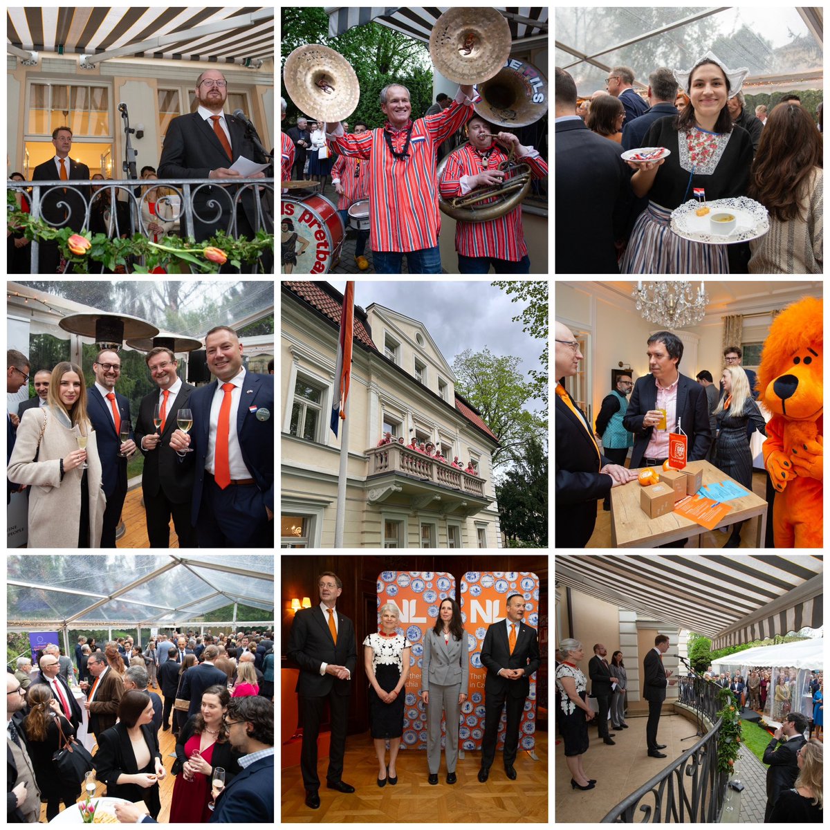 Together with our guests and sponsors, we turned Prague 🧡 as we celebrated #KingsDay , the national day of the #Netherlands.
Special thanks to our guest of honour, Dep-Minister <a href="/EduardHulicius/">Eduard Hulicius</a> and famous Dutch brass band <a href="/Kleintje_pils/">Kleintje Pils</a>, touring 🇨🇿 on their 50th anniversary.