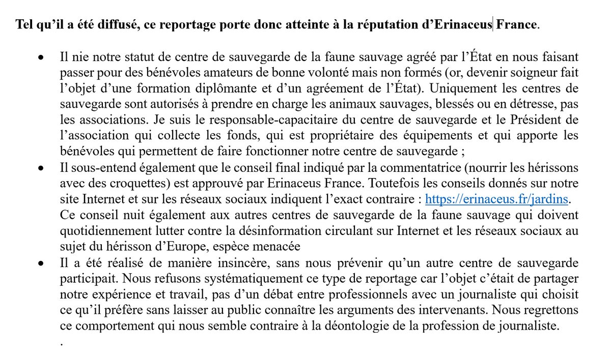 🦔 Erinaceus France (@erinaceusfrance) on Twitter photo Nous avons saisi l'<a href="/Arcom_fr/">Arcom</a> (demande n°882834) puisque la <a href="/mediatriceRF/">La Médiatrice</a> et <a href="/franceculture/">France Culture</a> ne nous permettent pas de rétablir la vérité avec l'exercice d'un droit de réponse. Nous avons saisi l'<a href="/Arcom_fr/">Arcom</a> (demande n°882834) puisque la <a href="/mediatriceRF/">La Médiatrice</a> et <a href="/franceculture/">France Culture</a> ne nous permettent pas de rétablir la vérité avec l'exercice d'un droit de réponse.