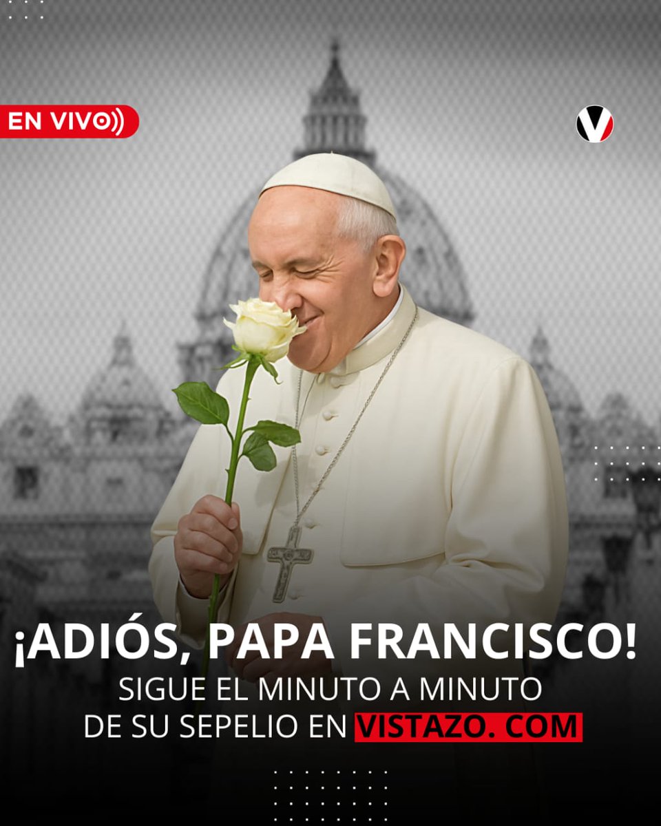 🕊️ El mundo se despide del Papa Francisco

📣 Este sábado se lleva a cabo su funeral en el Vaticano, con la presencia de más de 150 líderes mundiales, incluido el presidente de Ecuador, Daniel Noboa.

⏰ La ceremonia inició a las 10:00 (hora local en Roma)  03:00 a. m. en
