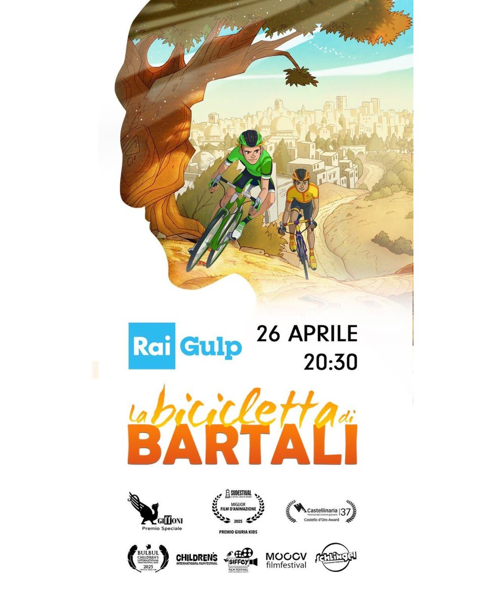 SolenghiTullio's tweet photo. ✨LA BICICLETTA DI BARTALI✨
Stasera su Rai Gulp alle ore 20:30
#labiciclettadibartali #ginobartali #filmanimazione #raigulp https://t.co/PtijSITHZ3