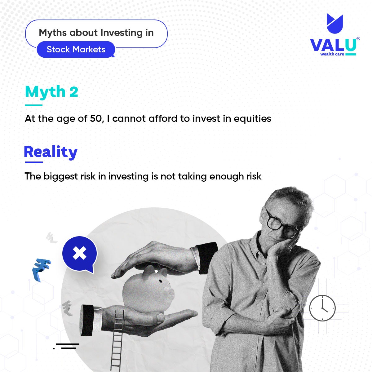 CareValu5157's tweet photo. Myth: I’m 50 — it’s too late to invest in equities.
Reality: The greatest risk is not taking any risk.

It’s never about the age — it’s about the approach.
Invest wisely. Grow steadily

 .
 .
 .
 .
 #valu  #finance #investing #wealthymindset #SmartInvesting https://t.co/BGN9mVUVXa