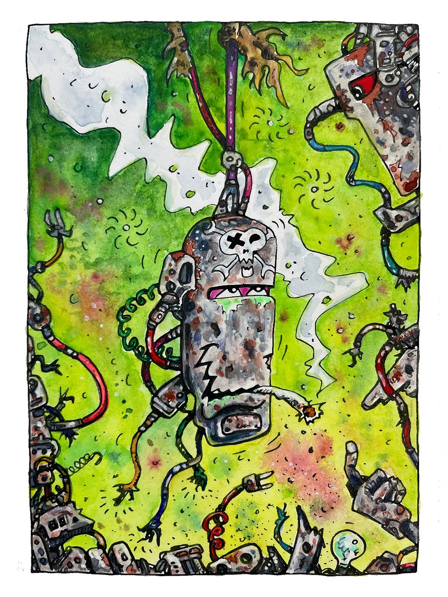 Stoned_Robots's tweet photo. survivor" stoned robot Illustration
colored version (silkscreen  &amp; watercolor)

#comicart #nfts #Robots https://t.co/aEW3KxmGFs
