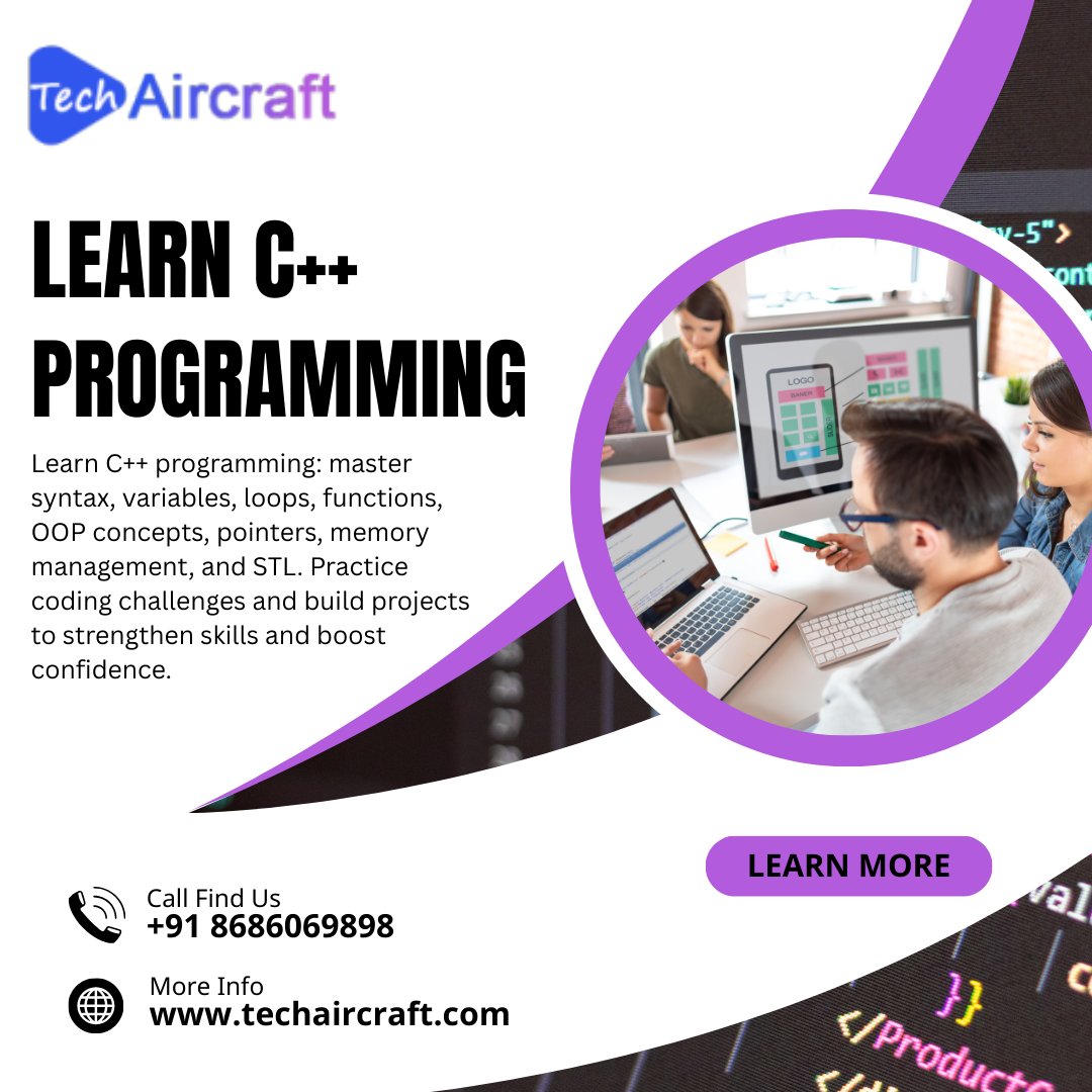 Techaircrafts's tweet image. 💻 Start Your Coding Journey with C++! 🚀
C++ is one of the most powerful and widely-used programming languages in the world.
#LearnCpp #CppProgramming #CodeNewbie #ProgrammingBasics #TechSkills #SoftwareDevelopment #ObjectOrientedProgramming #CodeEveryday .