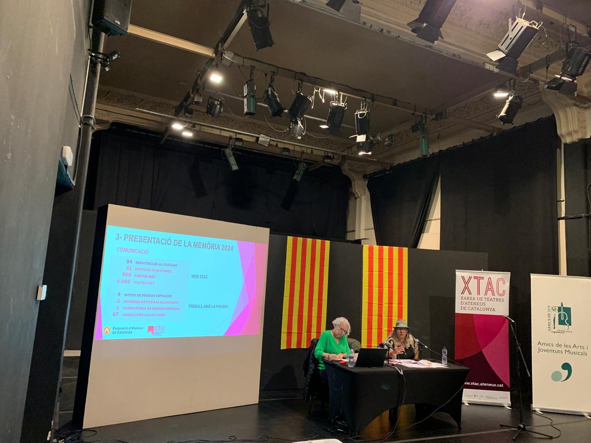 AteneusCat's tweet photo. 🟣 Avui, els programadors i programadores de la Xarxa de Teatres d'Ateneus de Catalunya són als Amics de les Arts i Joventuts Musicals de Terrassa celebrant el XXè Consell XTAC.
#SomAteneus #SomEssencials #SomArtsEacèniques #GestióAssociativa #XTAC https://t.co/9V7U8Fjewi