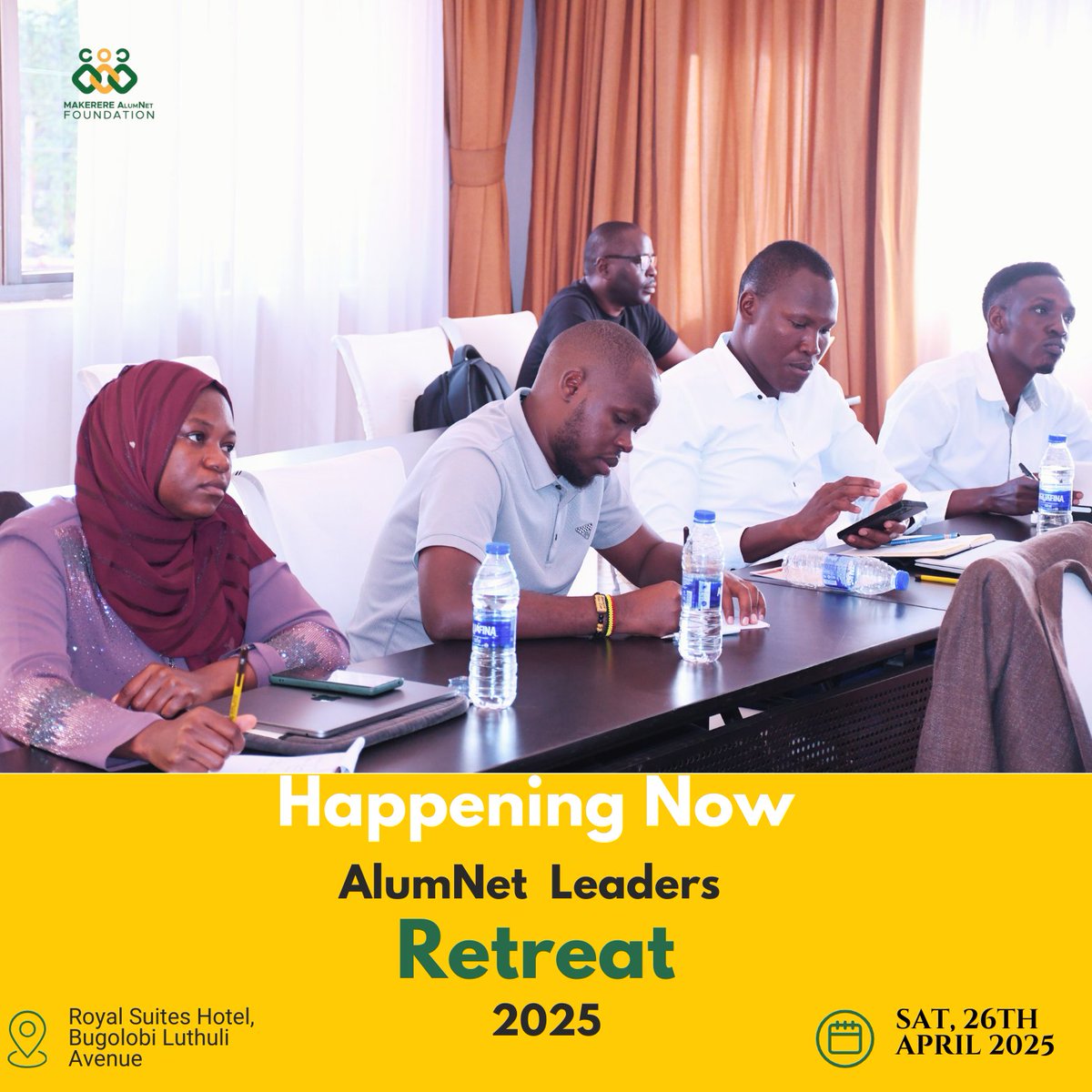 #HappeningNow:
<a href="/MCFMakerere/">Mastercard Foundation Scholars Program @Makerere</a> staff representatives &amp; <a href="/MCFMakAlumni/">Makerere AlumNet Foundation</a> leaders have gathered <a href="/RoyalSuitesKla/">Royal Suites Kampala</a> for a 2-day Training Workshop aimed at strengthening the leaders' skills and competencies to become more productive.