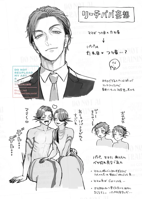 リチパパ捏造らくがき たれ目つり眉描きたかった… 