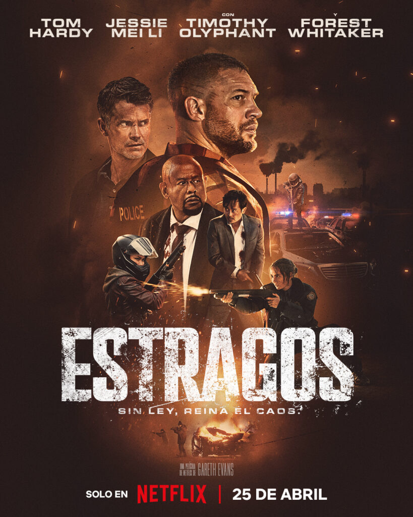 🎬 Estragos "Havoc" (2025)
Entretenido thriller policiaco de acción con mucha violencia y mucha sangre dirigido por Gareth Evans y protagonizado por Tom Hardy. 
Alguna escena de acción a destacar, un flojo guión y demasiado CGI.
Disfrutable pero olvidable.