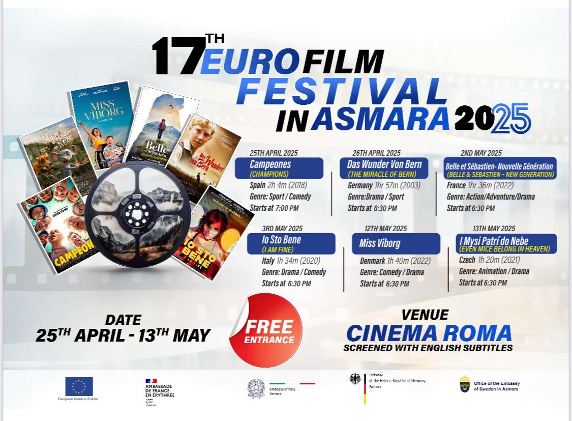On the programme for May. See you this Friday for the French film at the #Eurofilm Festival! #Asmara