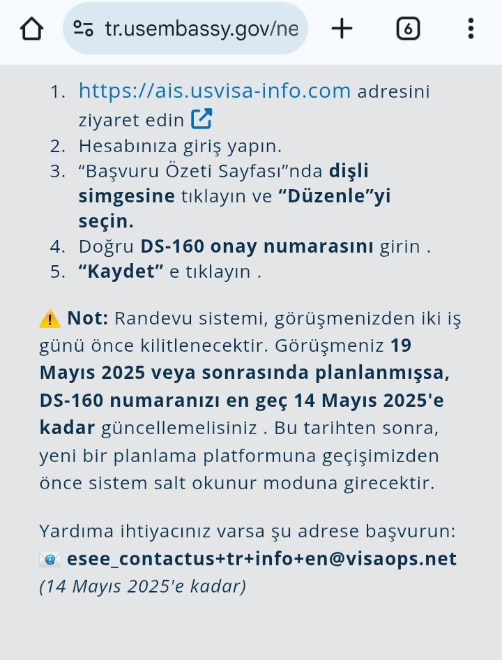 mkaradagcat's tweet photo. @antimadde96 @USEmbTurkiye Aslında yazdığı şey bir link değil bir e-mail adresi. Doğrusu şu şekilde yazılabilir⤵️

Vize Randevu Sisteminde yer alan başvuru numaranızı güncellemek için yardıma ihtiyacınız varsa esee_contactus+tr+info+en@visaops.net adresine başvuru bilgilerinizi ekleyip e-mail gönderiniz https://t.co/khqckFXg7F