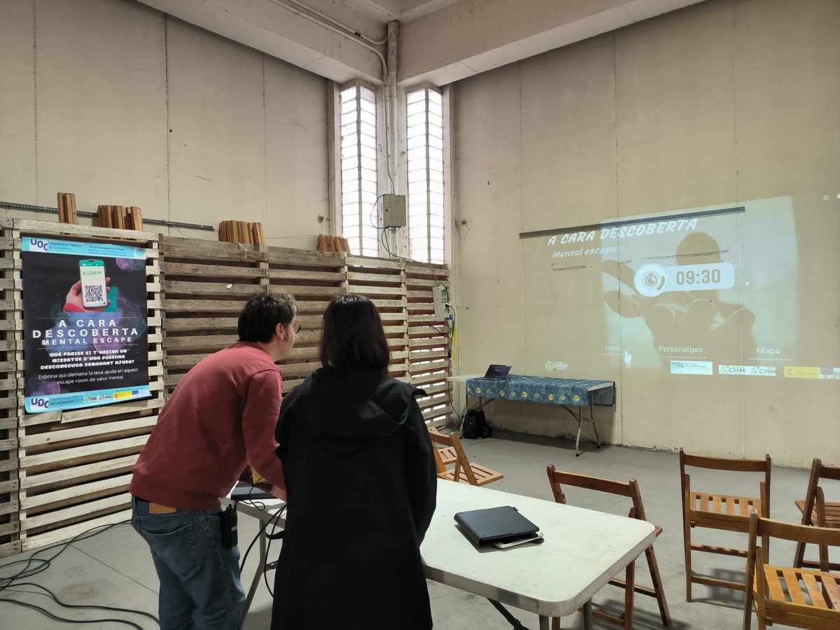 eHealthLit4Teen (@ehealthlit4teen) on Twitter photo Tot a punt per a l'#EscapeRoom col•lectiu sobre els estigmes de la #SalutMental. Avui a les 11.30 h. a la fira Fes-te Salut (aula-taller 35), a Manresa. Abans i després també pots experimentar-ho individualment al nostre estand (núm. 17).
<a href="/UOCpsicoedu/">UOC PsicoEdu</a> <a href="/UOCinfocom/">UOC Estudis InfoCom</a> <a href="/BDLab_UOC/">BDLab_UOC</a> Tot a punt per a l'#EscapeRoom col•lectiu sobre els estigmes de la #SalutMental. Avui a les 11.30 h. a la fira Fes-te Salut (aula-taller 35), a Manresa. Abans i després també pots experimentar-ho individualment al nostre estand (núm. 17).
<a href="/UOCpsicoedu/">UOC PsicoEdu</a> <a href="/UOCinfocom/">UOC Estudis InfoCom</a> <a href="/BDLab_UOC/">BDLab_UOC</a>