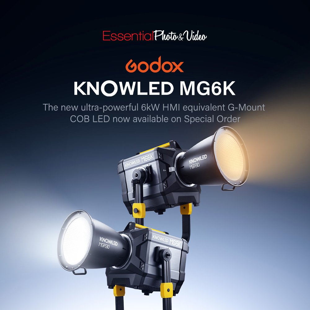 The <a href="/GodoxGlobal/">Godox Global</a> KNOWLED MG6K is now available on Special Order at Essential Photo &amp; Video!
essentialphoto.co.uk/products/godox…
Matching the output of a 6K HMI, this ultra-powerful COB LED Head will be joining the ranks of the MG1200 and MG2400 in the KNOWLED Range ☀ 🎥🎬