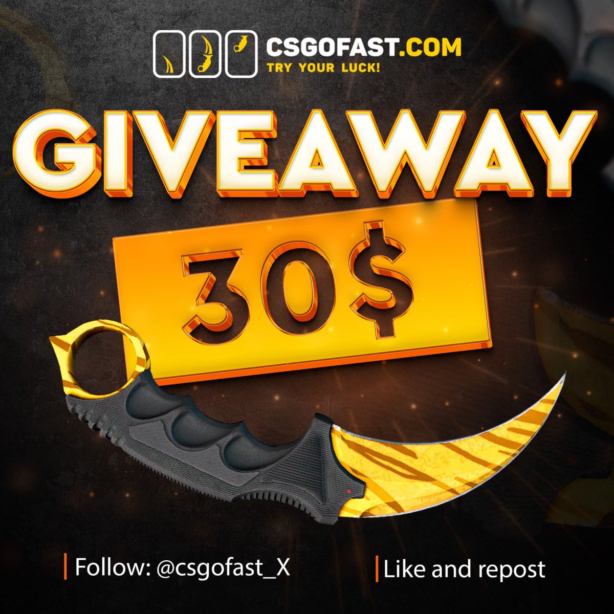 🔥 $30 GIVEAWAY🔥 

👉To Enter:

☑️ Follow <a href="/csgofast_x/">csgofast</a>
☑️ Like and Retweet
☑️ Tag 2 Friends

Winner to be chosen in 7 days

🎁🎂 10 years anniversary month for CSGOFast - rush in! 

#CsgoFast10years

#CS2 #cs2giveaways #CSGOGiveaway #csgogiveaways #csgoskin #raffle