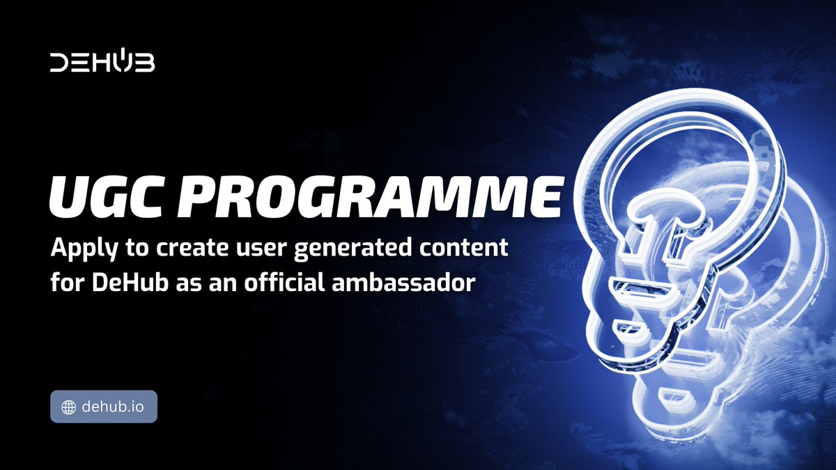 Content creators! We need you 🫵

Apply to be part of our inaugural UGC Programme today so you can get paid to create on X and DeHub.

50 spots are up for grabs, for small to large accounts with ranging compensation, so don't hesitate👇

e4tpnyq4g5u.typeform.com/dehub