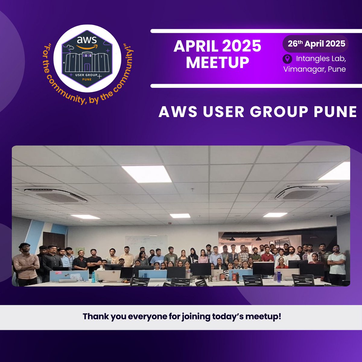 AwsPune's tweet image. 🌟 Thank You, Everyone! 🌟
A heartfelt thank you to everyone who made the Pre-ACD April 2025 Meetup a grand success! 🙏 Events like these are a true reflection of the power of community. 

#awscommunity #awscloud #awsmeetup #awsusergroups #awsugpune