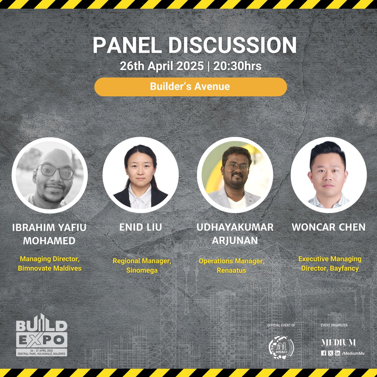 BuildExpoMv's tweet photo. Join us on 27th April 2025 at 8:30 PM for an exciting panel discussion at Build Expo 2025 on the topic "Builders Avenue"!

Hear from industry experts as they share insights, experiences, and ideas shaping the future of construction and development. https://t.co/2PHEX0haHb