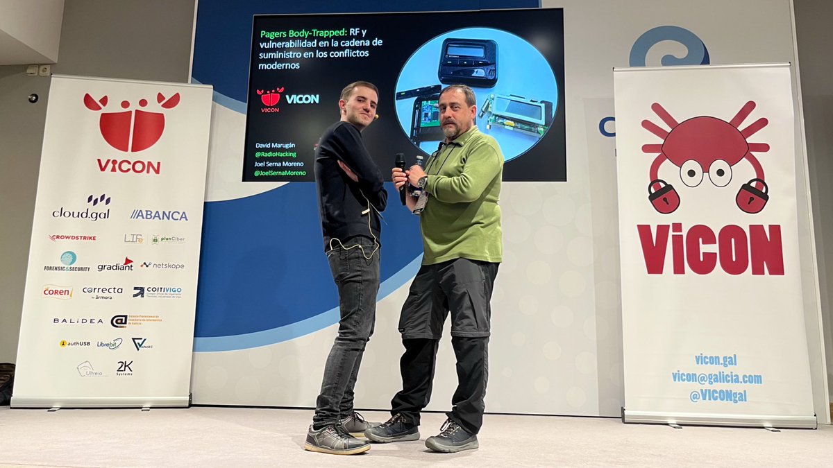 Y ahora en <a href="/ViCONgal/">viCON</a> vamos a ver a los cachas de <a href="/JoelSernaMoreno/">Joel Serna Moreno</a> y <a href="/RadioHacking/">David Marugán</a> contarnos cosas de chismes, pagers y demás…