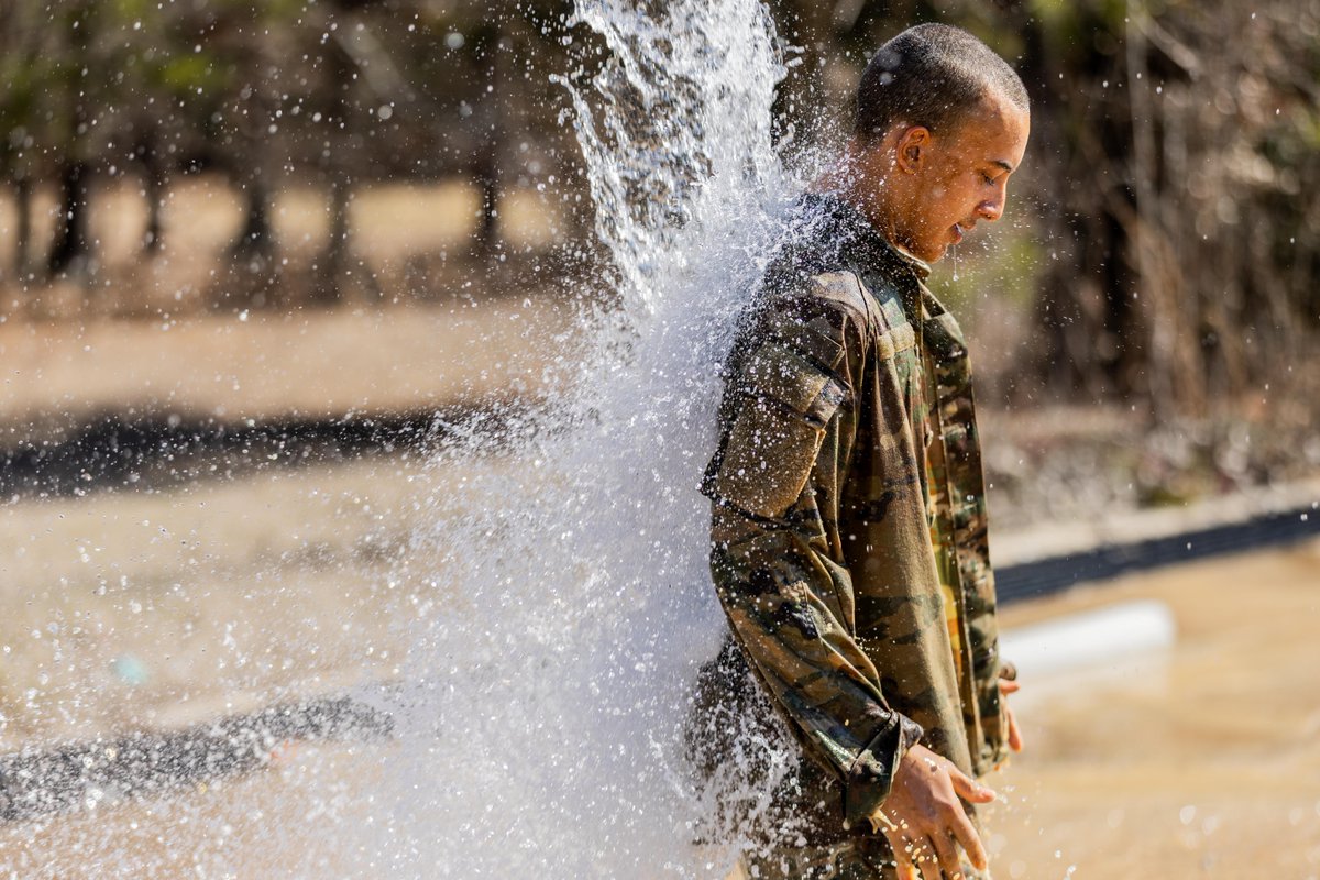 Warning: Dehydration makes you crankier than a private on KP duty. 

Drink water, stay cool, and keep that fighting spirit (and good mood) intact this upcoming summer! 💧 
.
.
.
📸 : U.S. Army photo by Joey Rhodes II