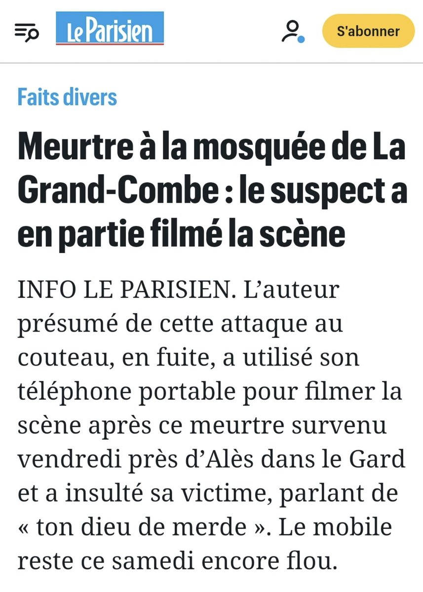 Boulahya78's tweet photo. Ils ont une vidéo avec un mec qui tue un fidèle dans une mosquée, qui crie "ton Dieu de 💩" mais le mobile "reste encore flou". 
Voilà pourquoi les chiffres concernant les actes islamophobes sont dit en baisse dans ce pays. https://t.co/7mHli6dr0Q
