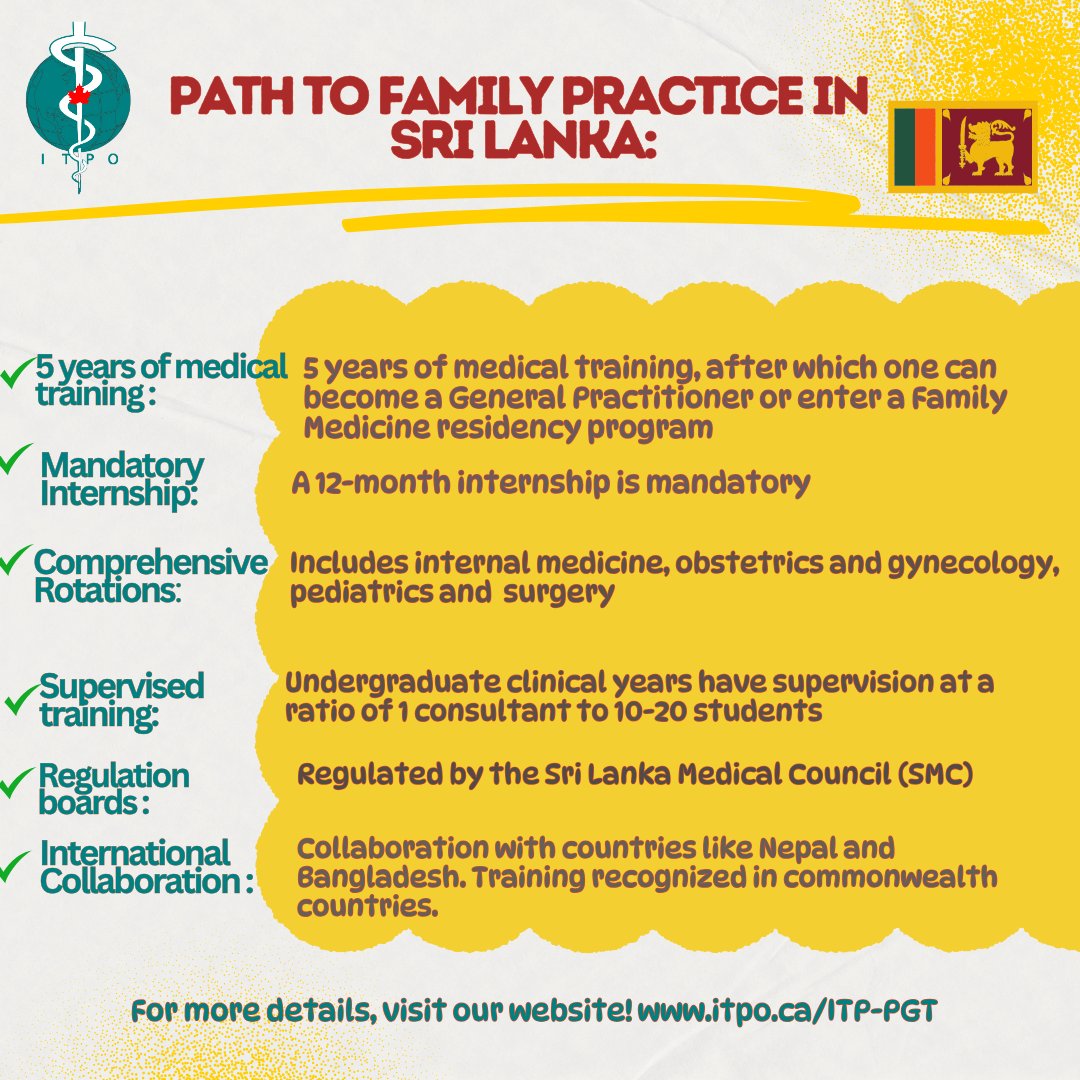 Sri Lankan doctors are trained in dynamic, hands-on environments, developing sharp clinical acumen &amp; steadfast dedication to patient safety. To all Sri Lankan physicians, your brilliance is truly valued!
Learn more: itpo.ca/itp-pgt
#SriLankanPhysicians #MedicalExcellence"