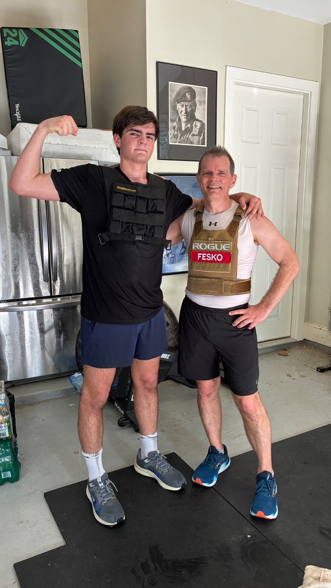 Murph Challenge

Me -55.01
Son - 59.58

Old man wins!

#Challenegeaccepted