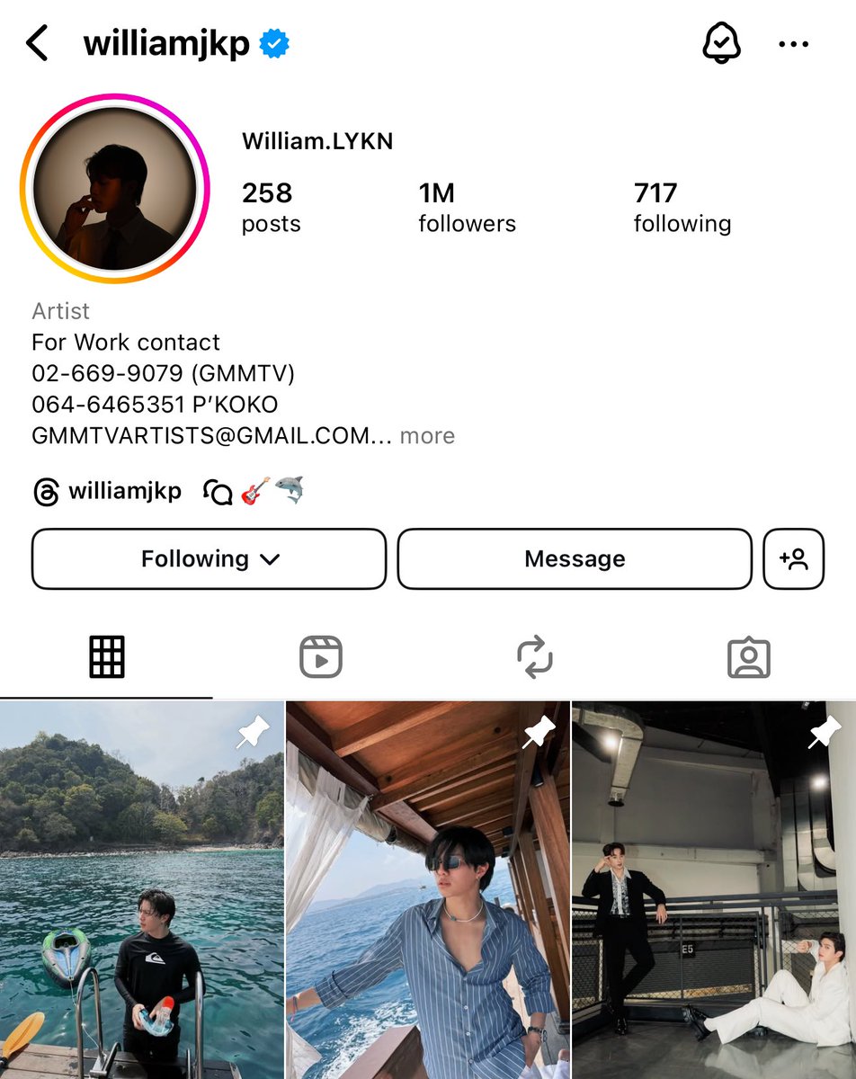 GMMTV (@gmmtv) on Twitter photo ✨Congrats! <a href="/Williamjkp1/">วิลเลี่ยม จักกะปรั๊ดดดดด</a>
for 1M followers on IG ✨
#williamjkp
#GMMTV ✨Congrats! <a href="/Williamjkp1/">วิลเลี่ยม จักกะปรั๊ดดดดด</a>
for 1M followers on IG ✨
#williamjkp
#GMMTV