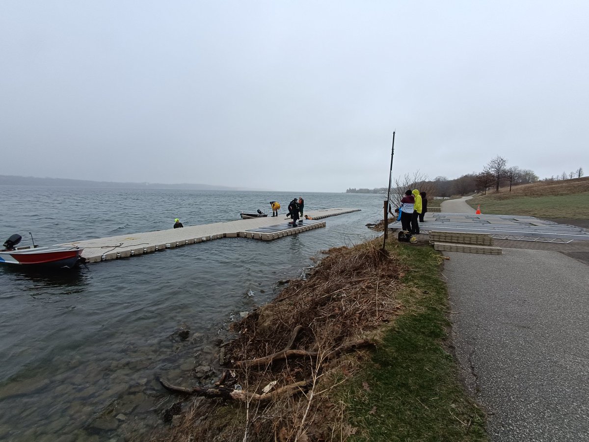 The dock has arrived from it's winter home at the marina for another summer season on the south shore of Kempenfelt Bay. 🌞