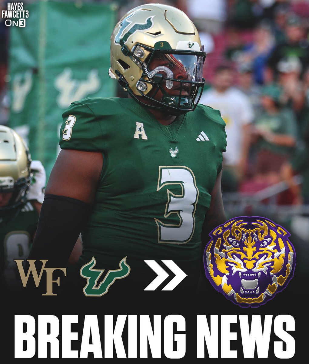 BREAKING: USF standout transfer DL Bernard Gooden has Committed to LSU, he tells @on3sports

The 6’1 275 DL totaled 35 Tackles, 1.5 Sacks, 2 FR, &amp; 2 PD last season

Was the Top DL to enter the Portal this Spring 

on3.com/transfer-porta…
